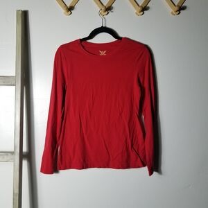 FADED GLORY WOMEN'S RED LONG SLEEVE SHIRT SIZE MEDIUM (SEE PHOTO MEASUREMENT)